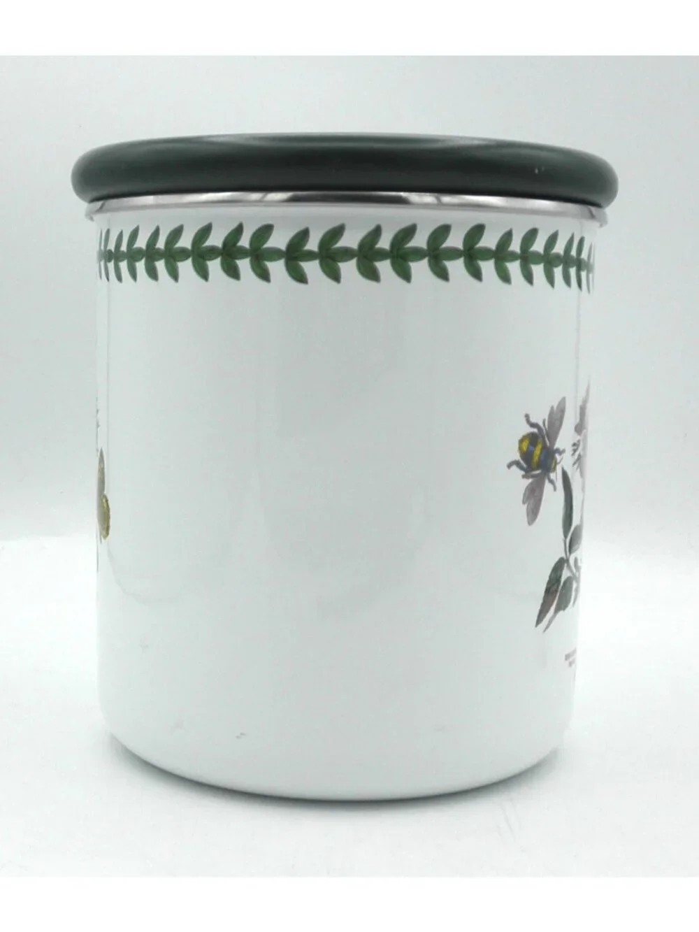 Portmeirion Botanic Garden Medium Metal Canister w/Wood Lid Dog Rose PRTBOG